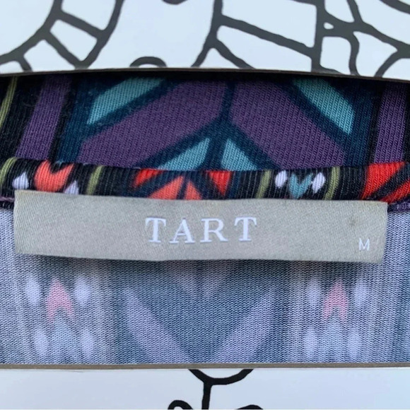 TART Women's Emory Tassel Fringe Tank Top Peacock Stripe Size M - Picture 7 of 9